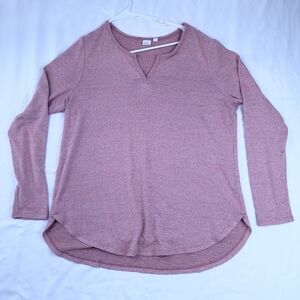 GAP Pink Relaxed Tunic Long Sleeve Top